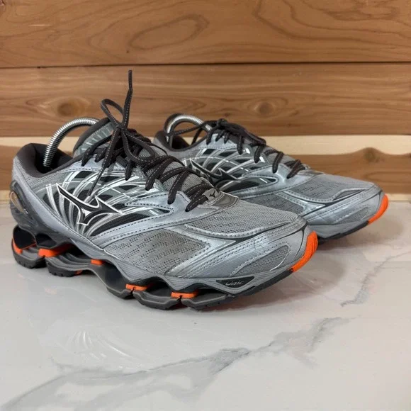 Mizuno Wave Prophecy 8 Athletic Running Shoes Gray Orange